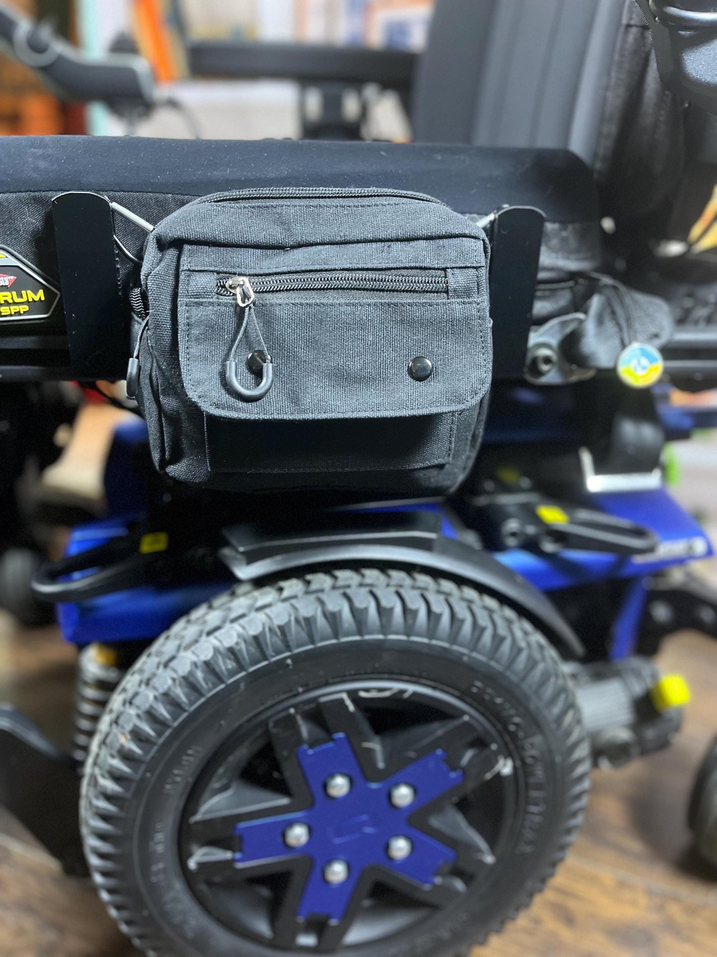 Canvas Saddle Bag With Brackets Designed for Quantum Power Wheelchair NEW 2025