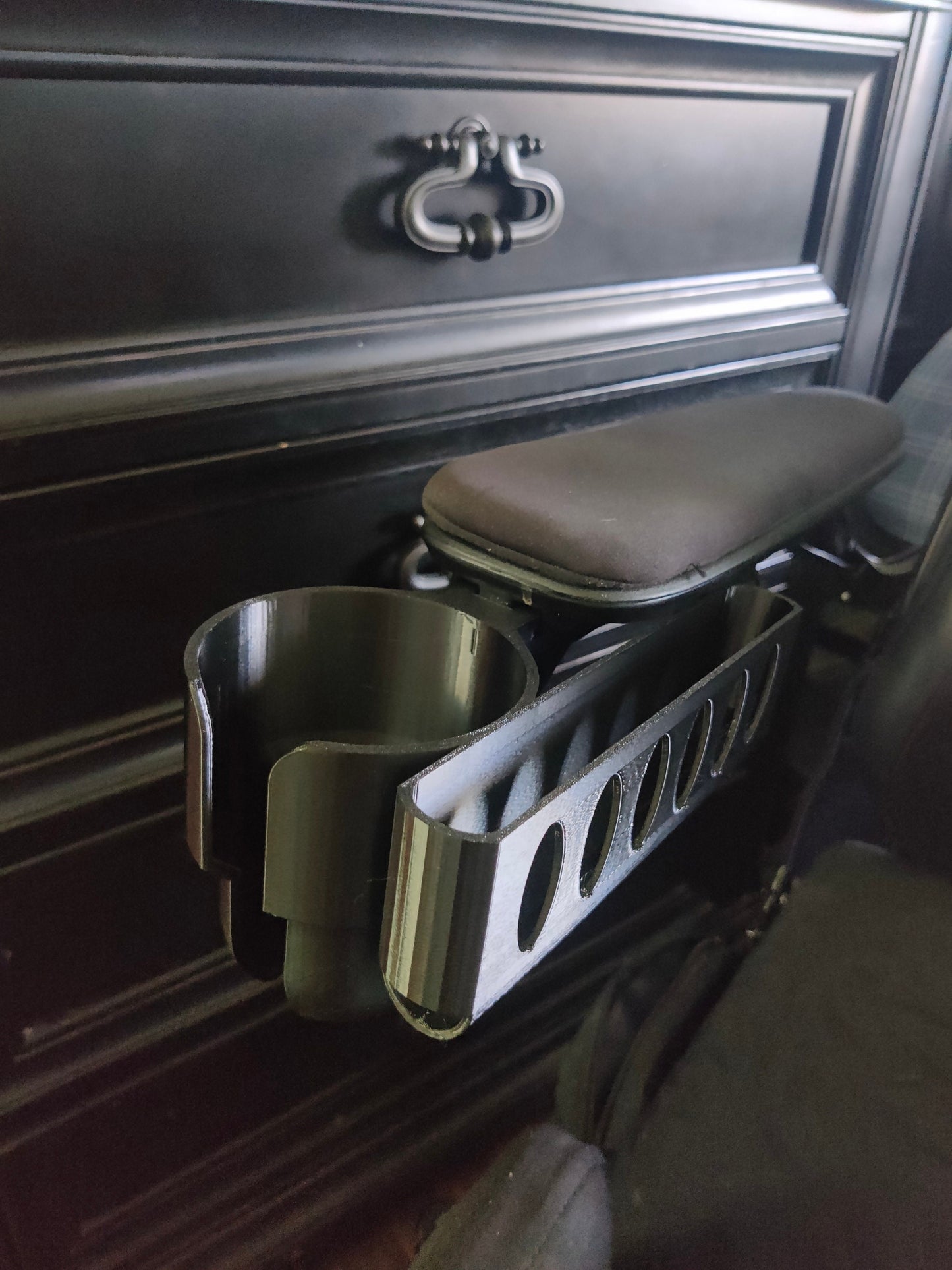 Cup Holder + Phone Basket Set Designed for Quantum Power Wheelchair