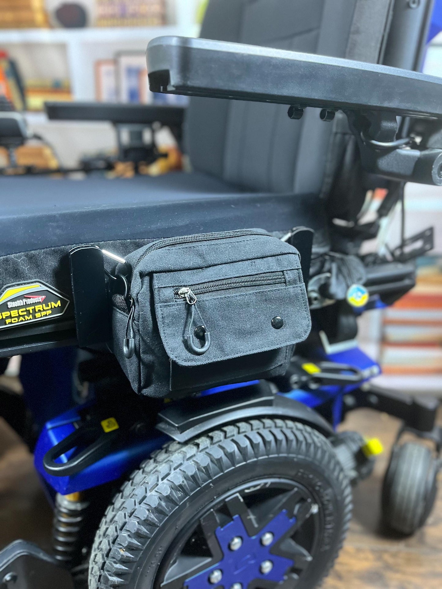 Canvas Saddle Bag With Brackets Designed for Quantum Power Wheelchair NEW 2025