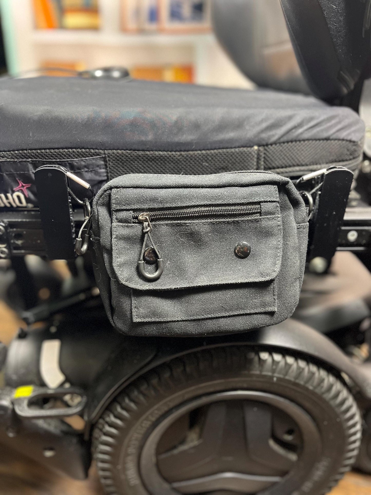Canvas Saddle Bag With Brackets Designed For Permobil Power Wheelchair NEW 2025