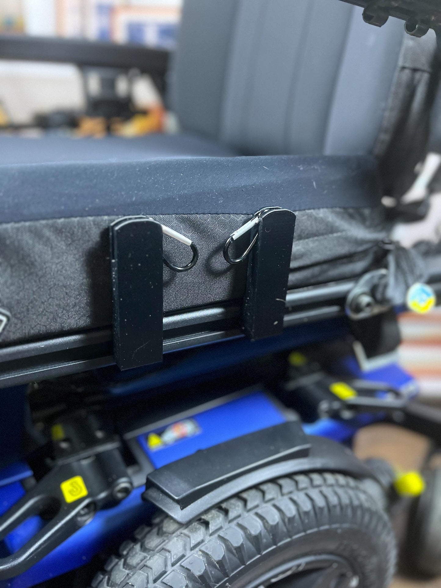 Replacement Saddle Bag Brackets With Bag Clips For Permobil and Quantum Power Wheelchairs NEW 2025