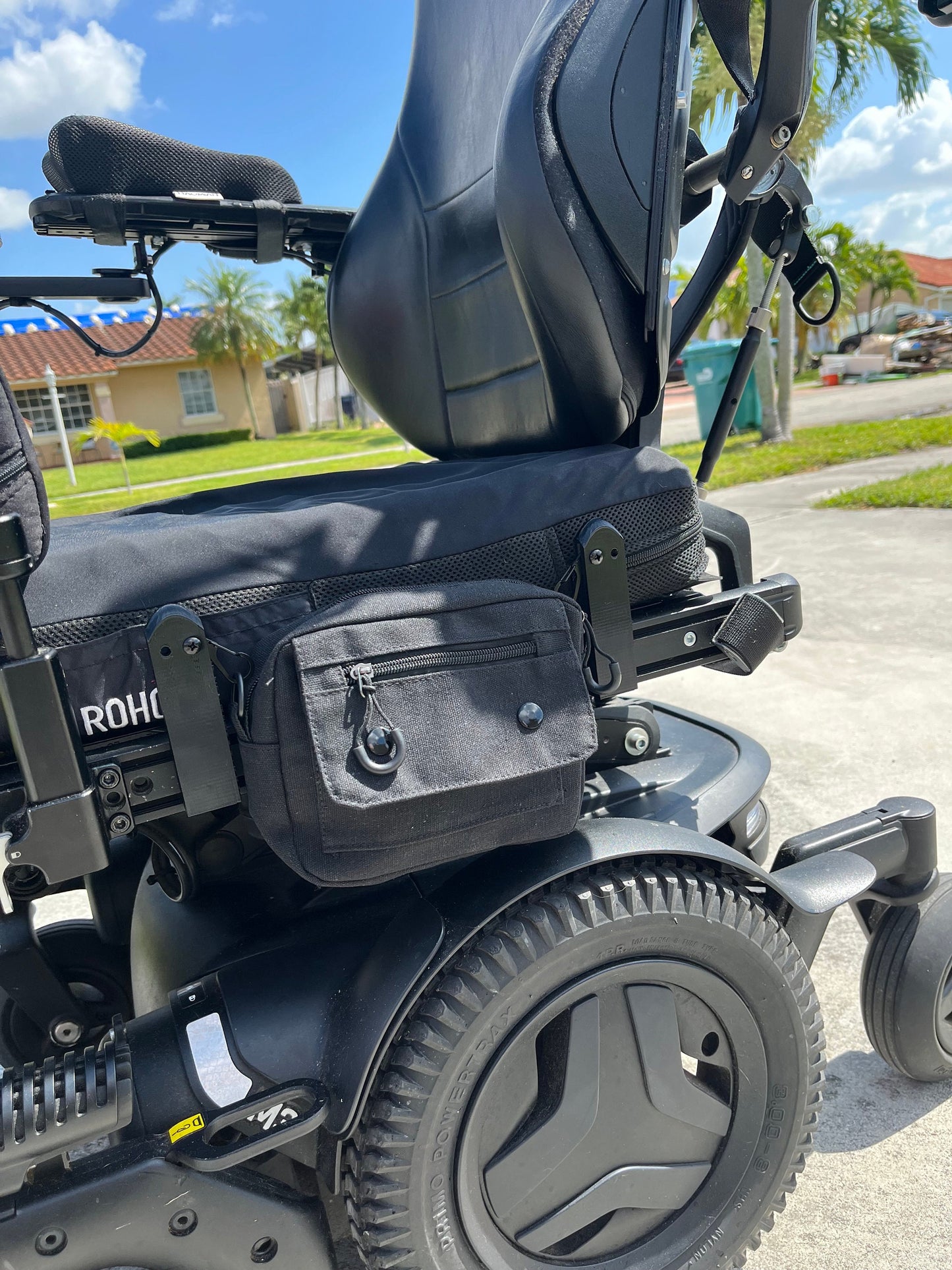 Canvas Saddle Bag Designed For Permobil Power Wheelchair