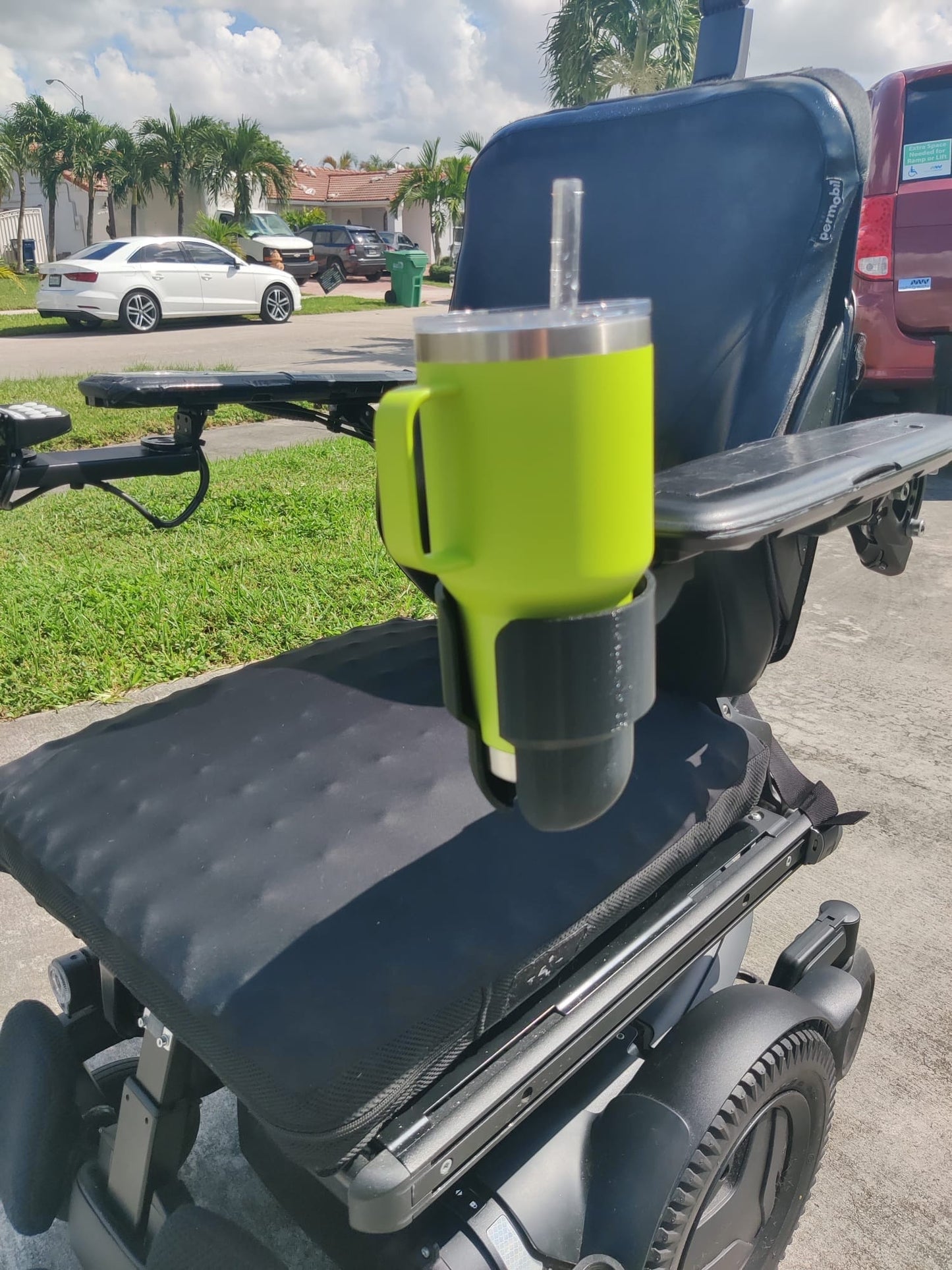 Cup Holder Designed For Permobil Power Wheelchair