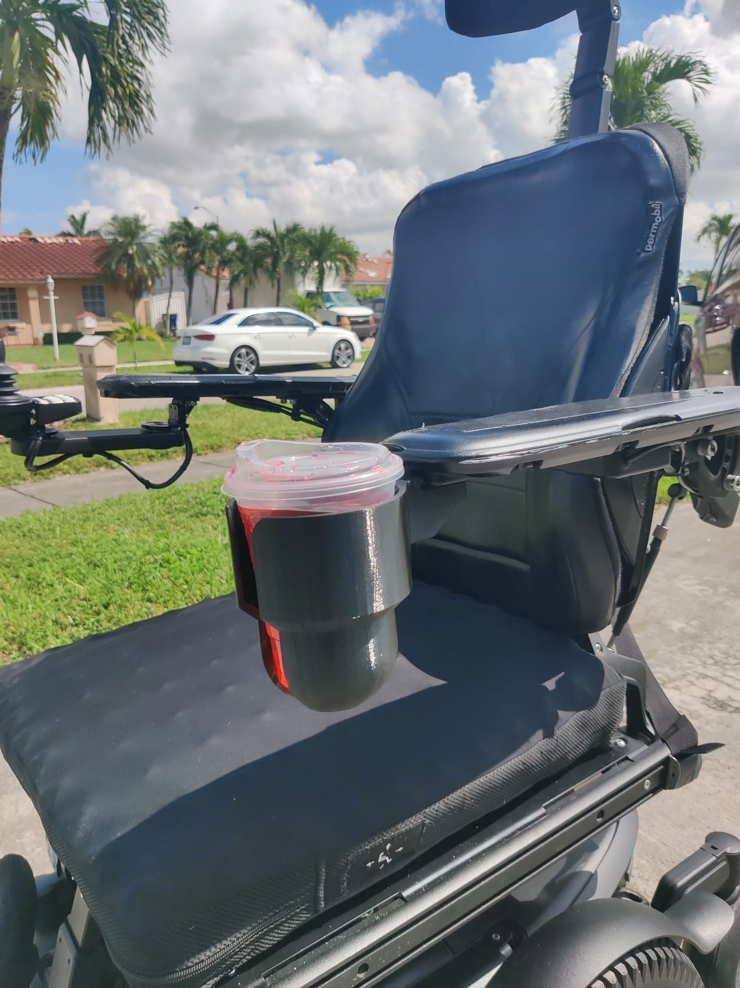 Cup Holder Designed For Permobil Power Wheelchair